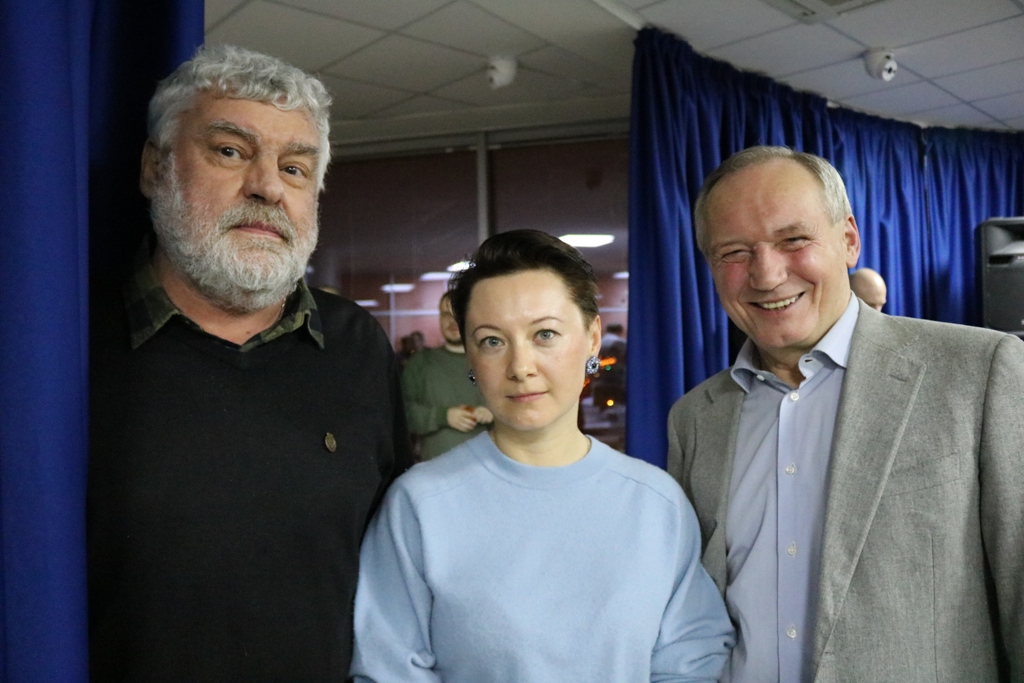 З Вальжынай Морт і Уладзімірам Някляевым. 2018 г. Фота Сяргея Шапрана